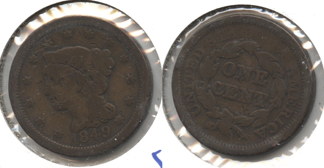 1849 Coronet Large Cent Good-6