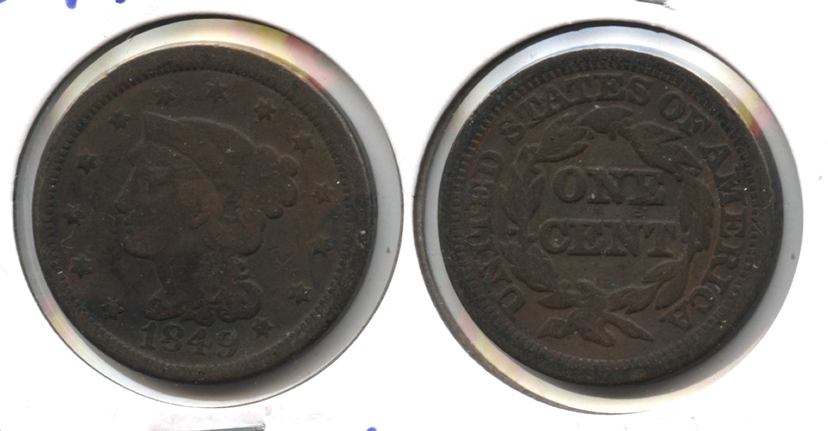 1849 Coronet Large Cent VG-8 #d