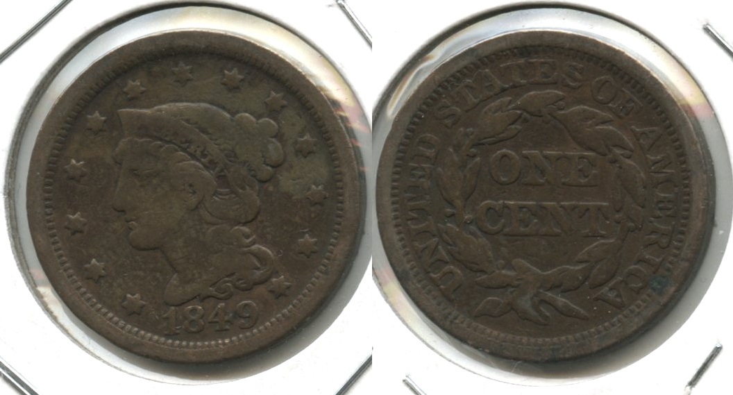 1849 Coronet Large Cent VG-8 #l