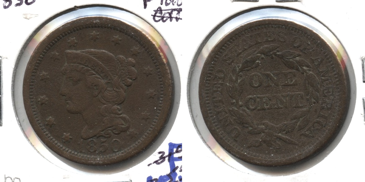 1850 Coronet Large Cent Fine-12 #m