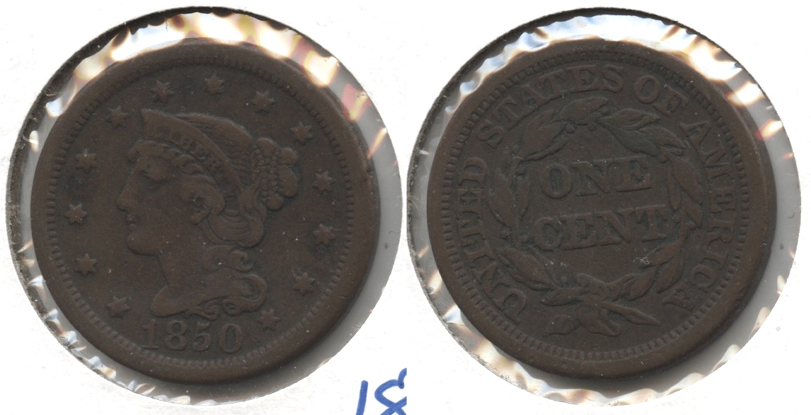 1850 Coronet Large Cent Fine-12 #r