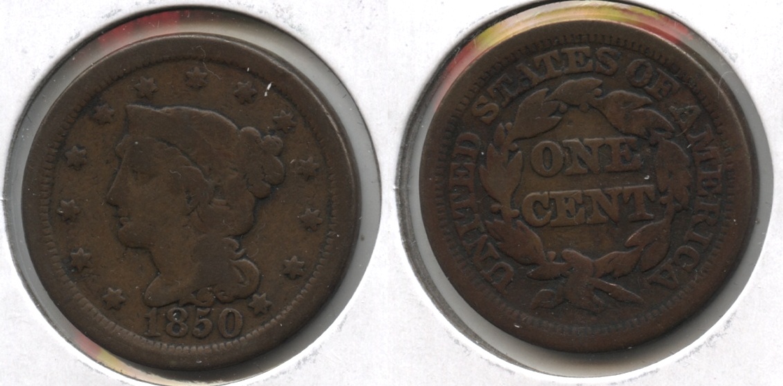 1850 Coronet Large Cent Good-6
