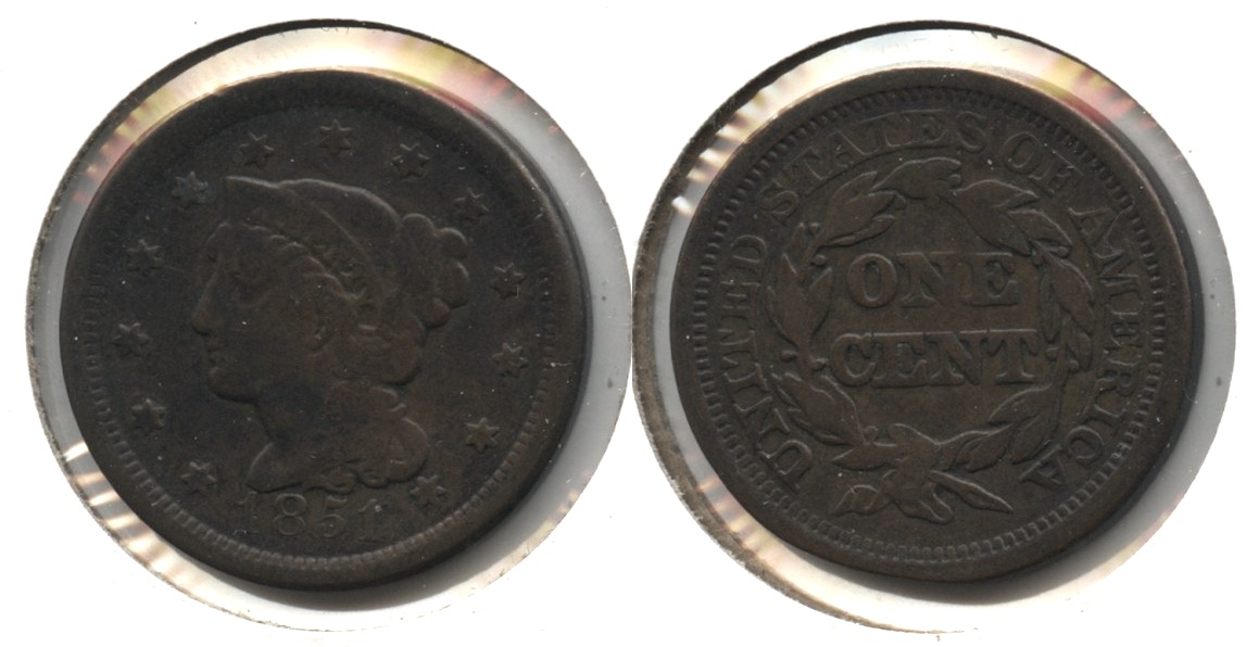 1851 Coronet Large Cent VG-8 #o