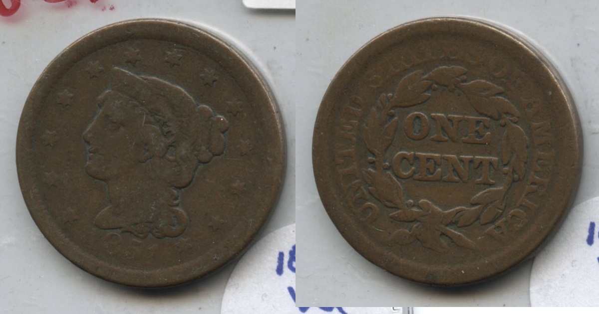 1851 Coronet Large Cent VG-8 #x