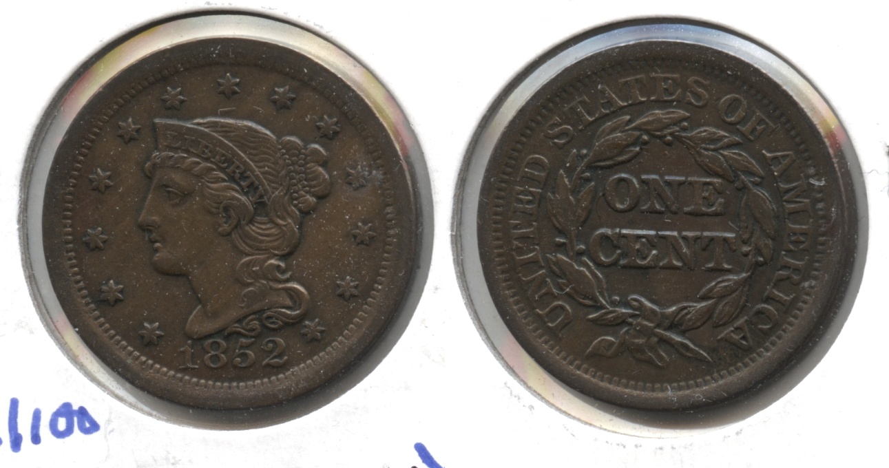 1852 Coronet Large Cent EF-45 #a