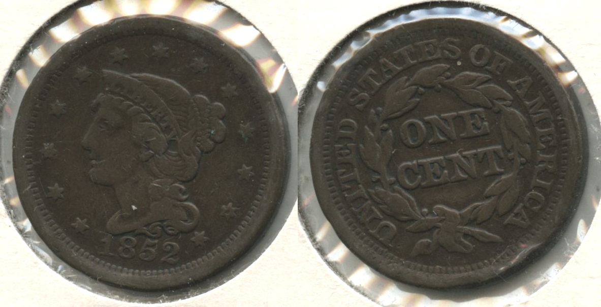 1852 Coronet Large Cent Fine-12 #ak
