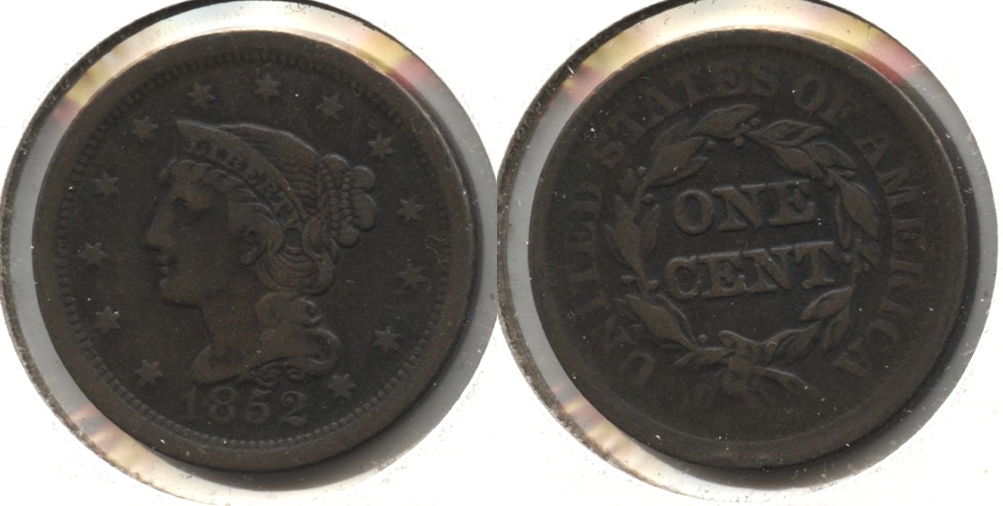 1852 Coronet Large Cent Fine-12 #c