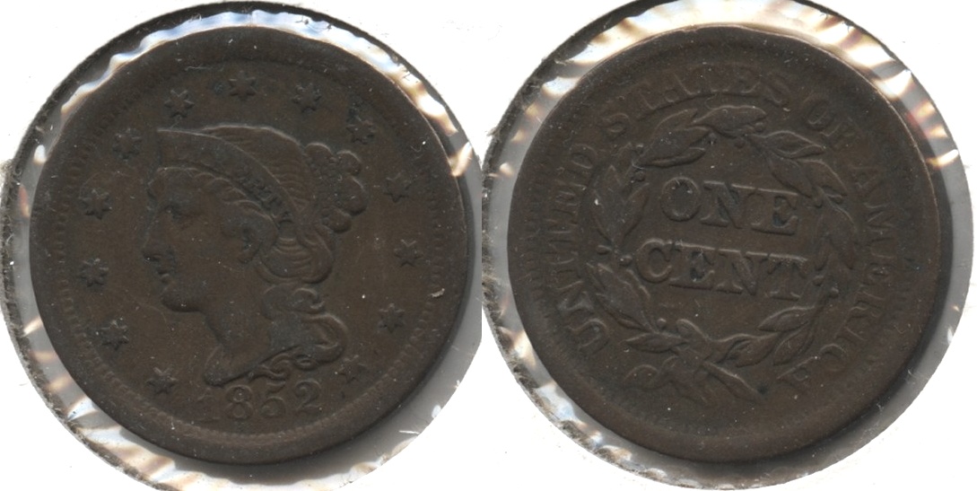 1852 Coronet Large Cent Fine-12 #d