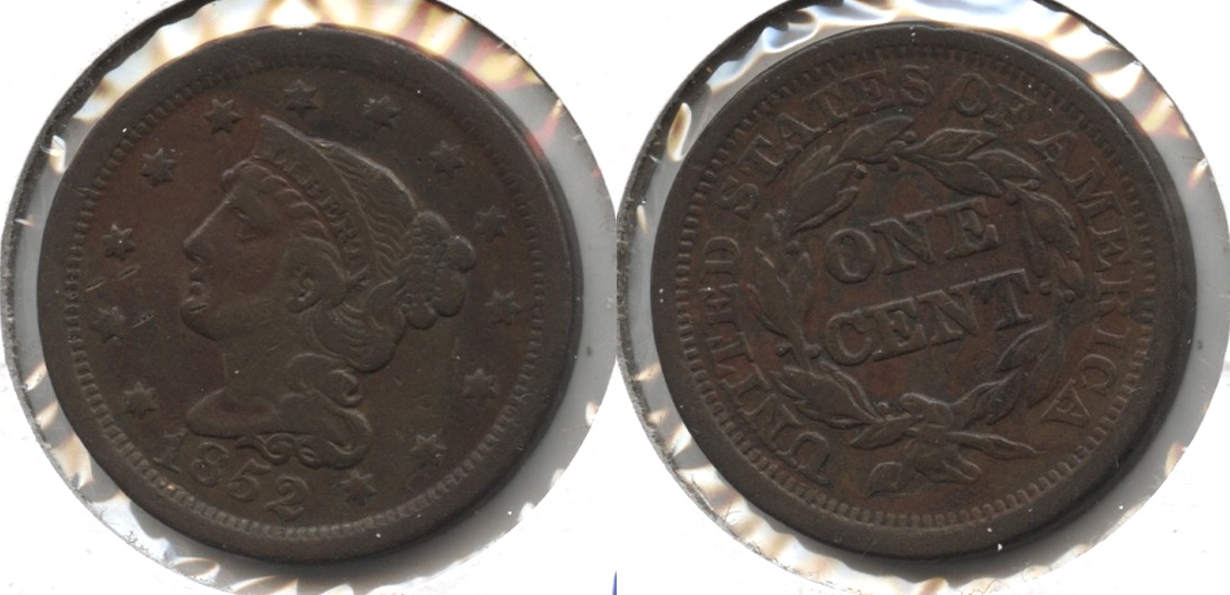 1852 Coronet Large Cent Fine-12 #f