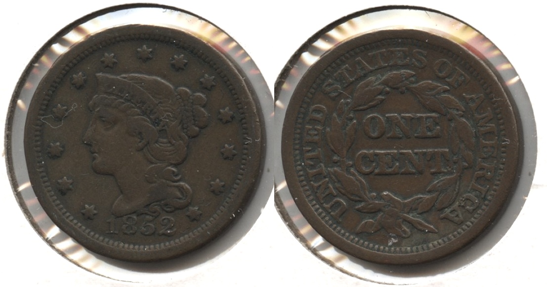 1852 Coronet Large Cent Fine-12 #k