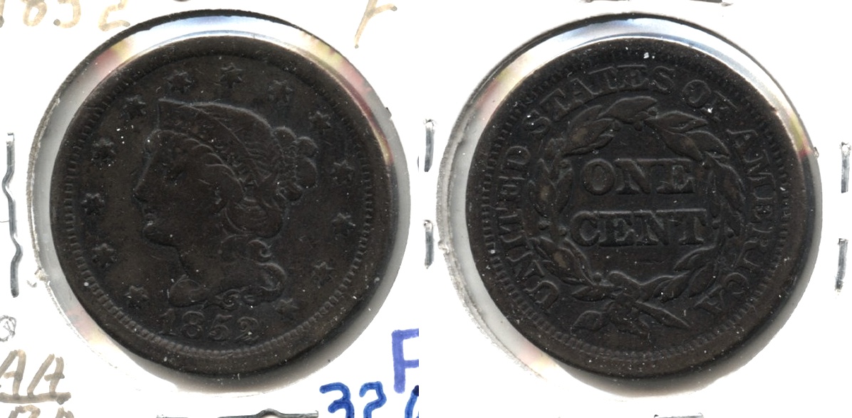 1852 Coronet Large Cent Fine-12 #o