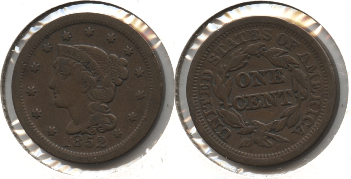 1852 Coronet Large Cent Fine-12 #s