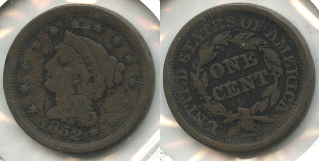 1852 Coroned Large Cent Good-6