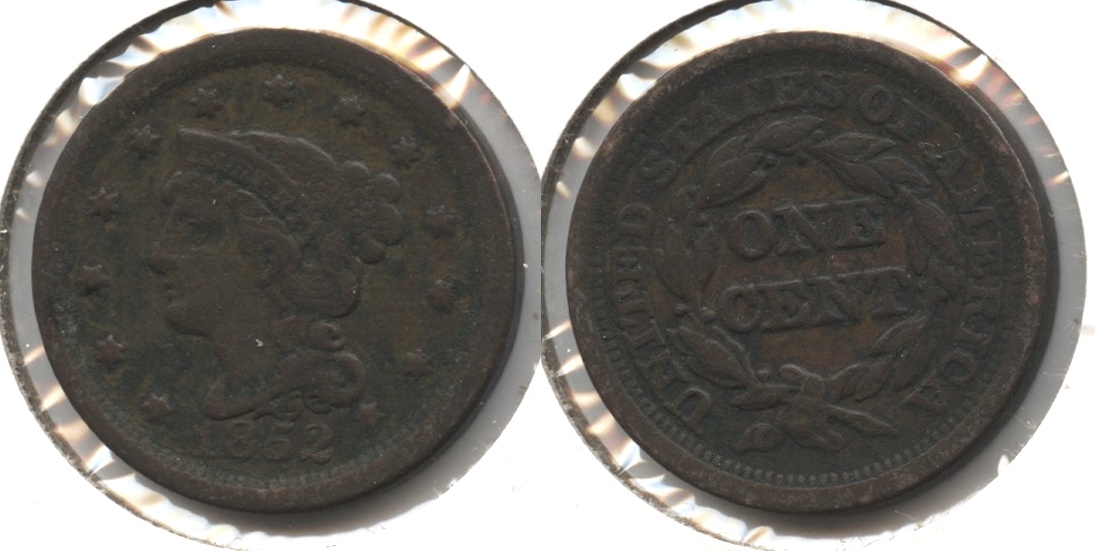 1852 Coronet Large Cent VF-20 #e Dark