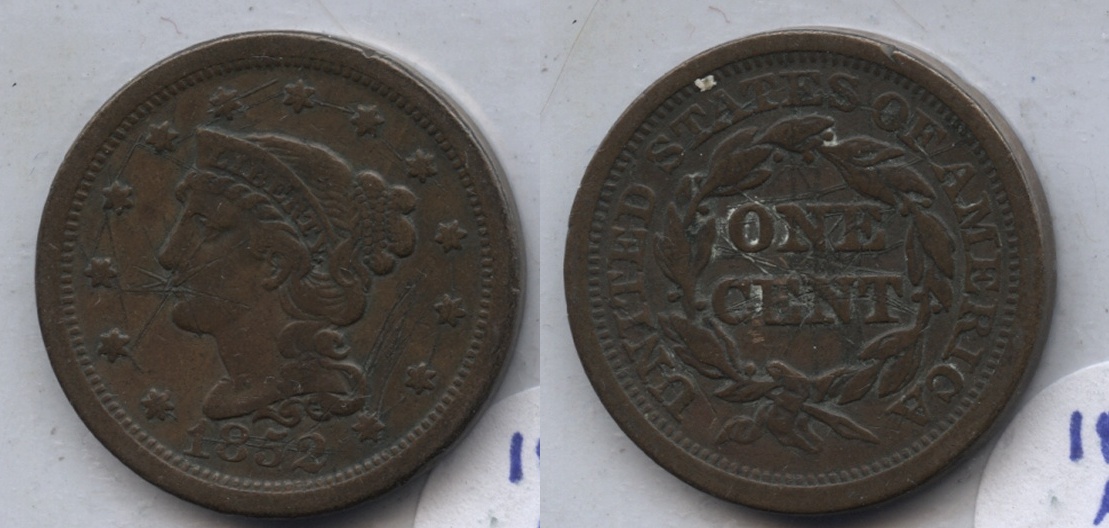 1852 Coronet Large Cent VF-20 #l Rough
