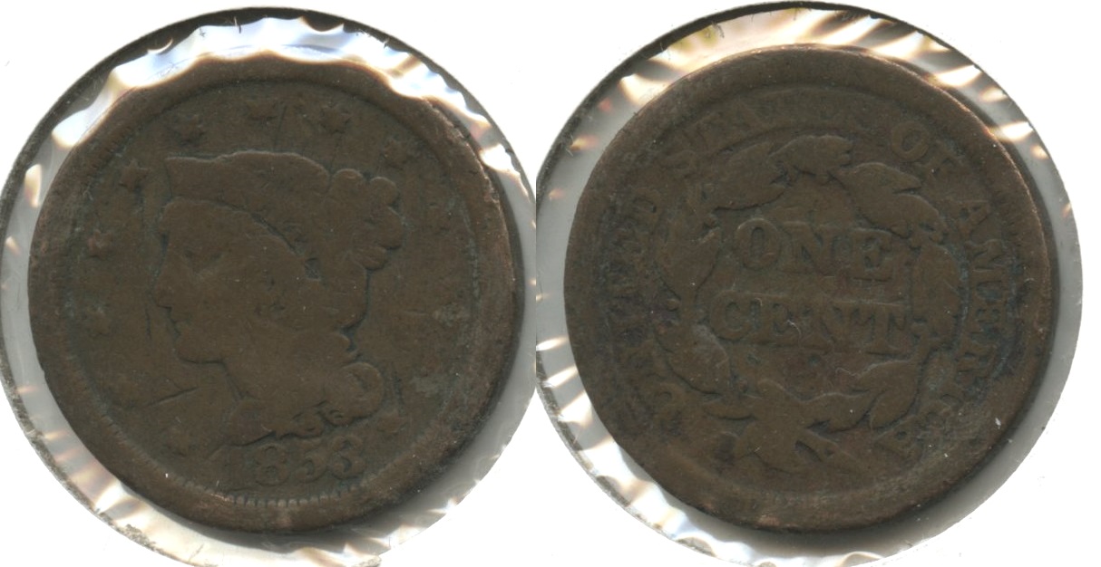 1853 Coronet Large Cent AG-3+ #a