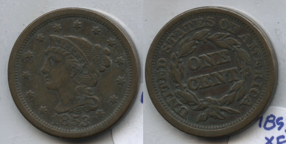 1853 Coronet Large Cent EF-40 #f