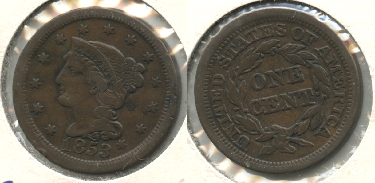 1853 Coronet Large Cent Fine-12 #ai