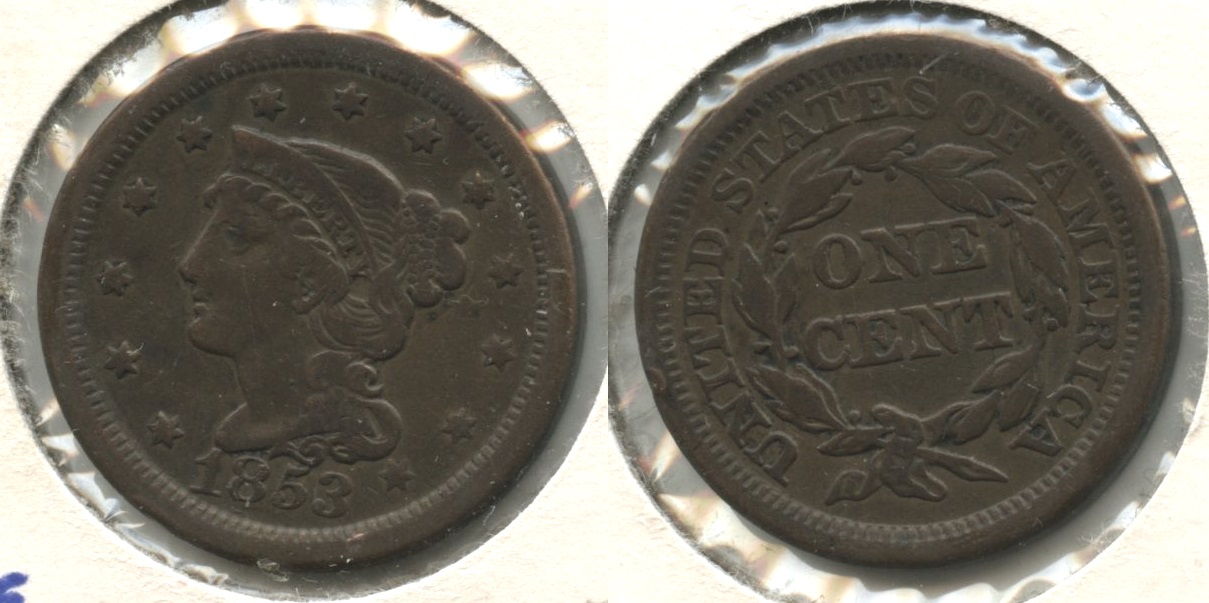 1853 Coronet Large Cent Fine-12 #aj