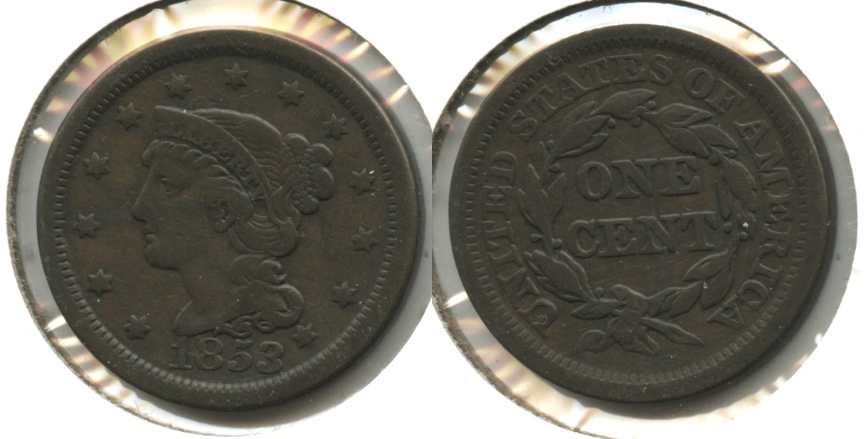 1853 Coronet Large Cent Fine-15 #a