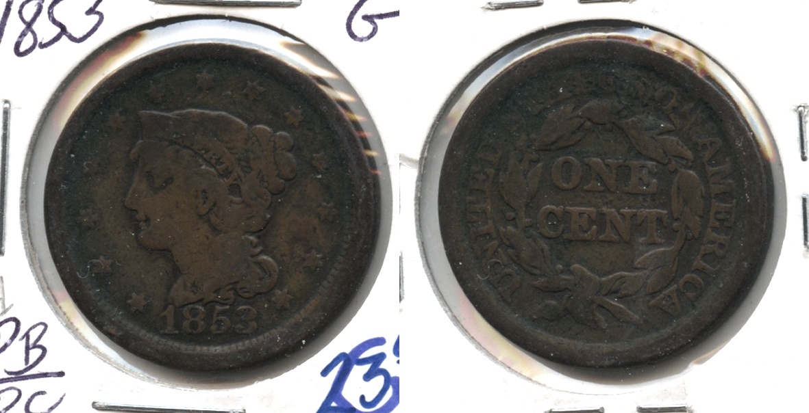 1853 Coronet Large Cent Good-4 #d