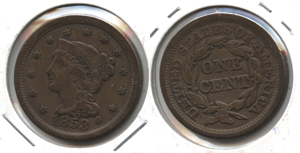 1853 Coronet Large Cent VF-20 #l