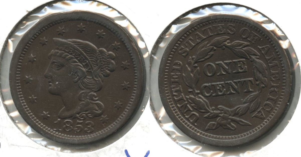 1853 Coronet Large Cent VF-30 #a