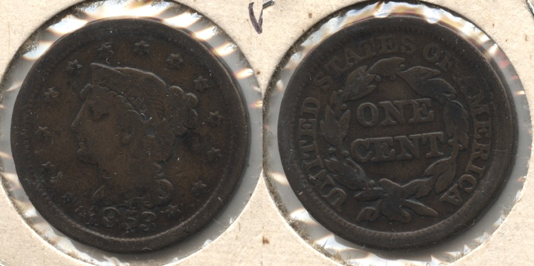 1853 Coronet Large Cent VG-8 #d