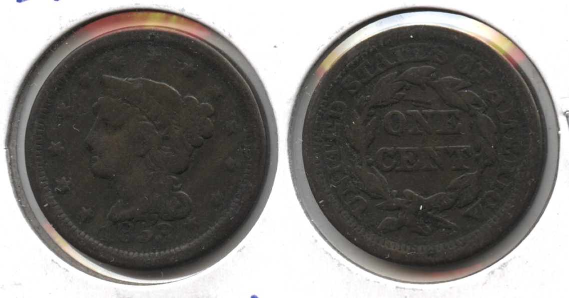 1853 Coronet Large Cent VG-8 #e