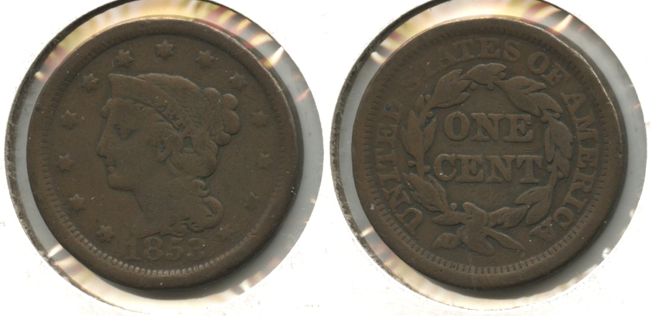 1853 Coronet Large Cent VG-8 #k