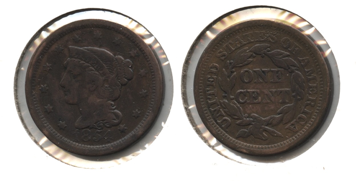 1854 Coronet Large Cent Fine-12 #l