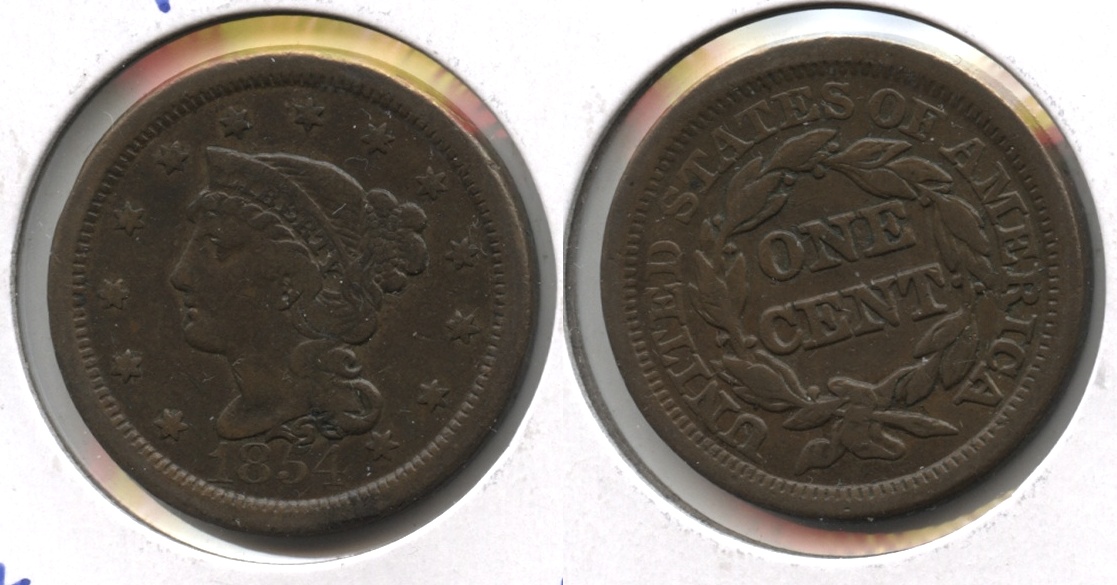 1854 Coronet Large Cent Fine-12 #q