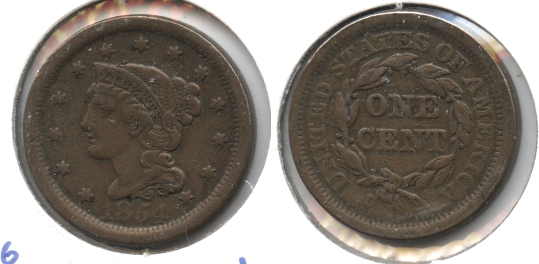 1854 Coronet Large Cent VF-20 #d