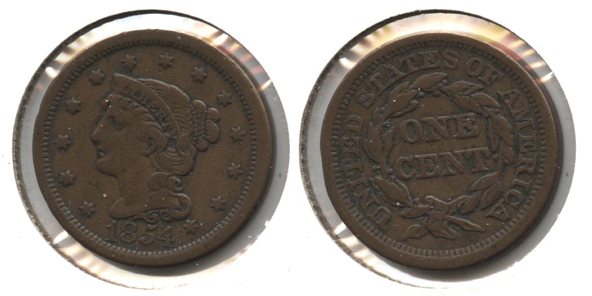 1854 Coronet Large Cent VF-20 #h