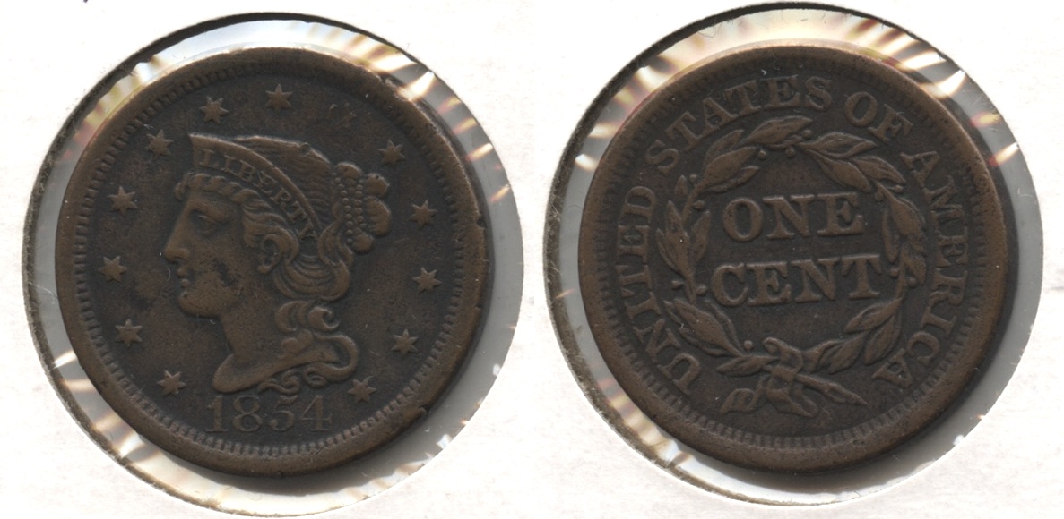 1854 Coronet Large Cent VF-20 #o