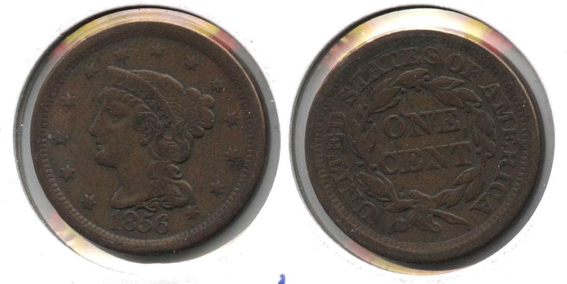 1856 Coronet Large Cent Fine-12 #j