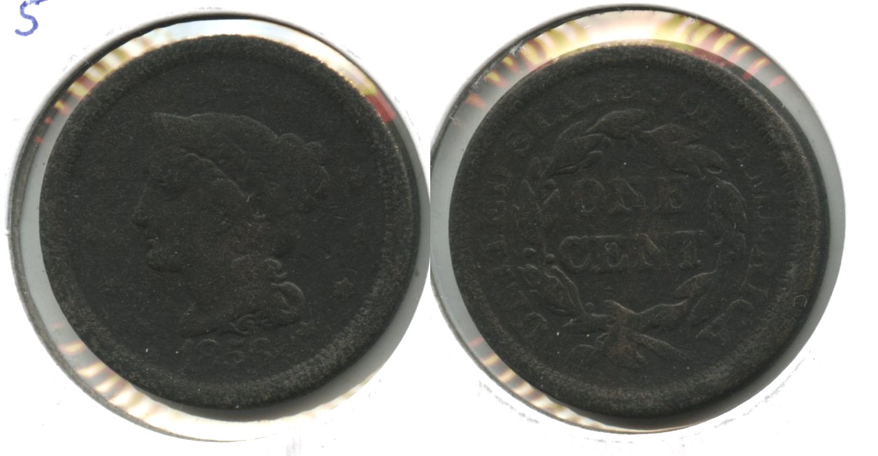 1856 Coronet Large Cent Good-4 #b Dark