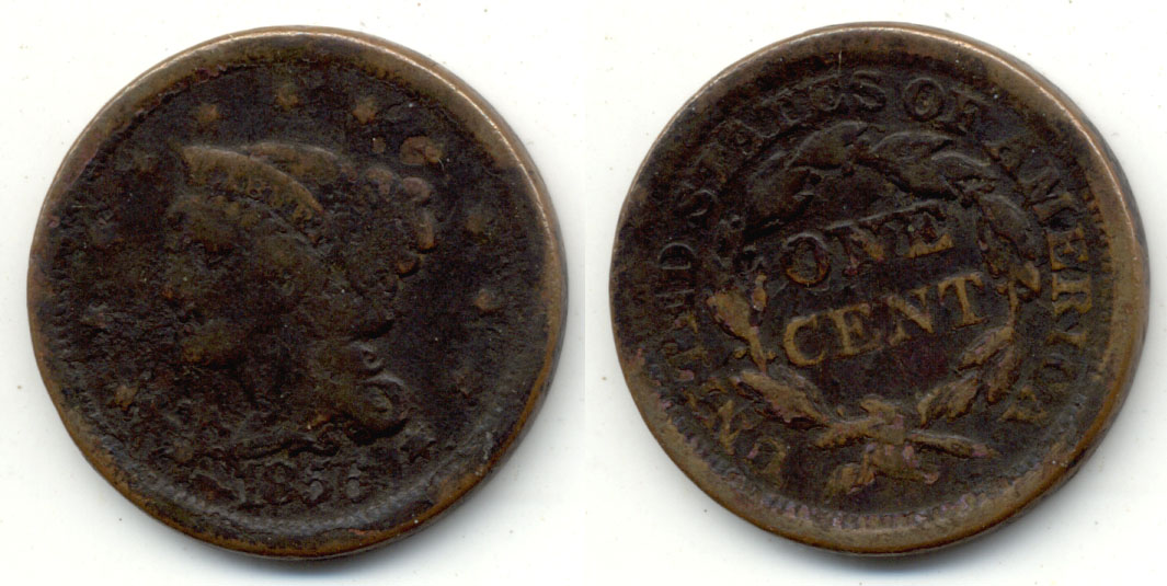 1856 Coronet Large Cent VG-8 a Porous