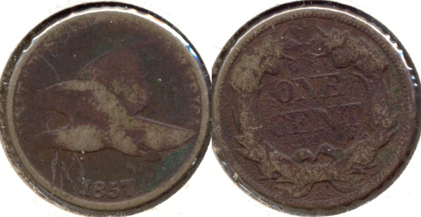 1857 Flying Eagle Cent AG-3 Dark