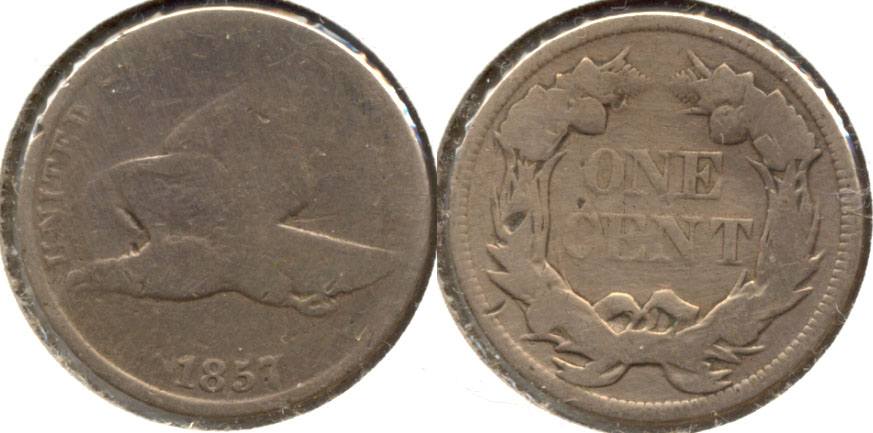 1857 Flying Eagle Cent AG-3 h Cleaned