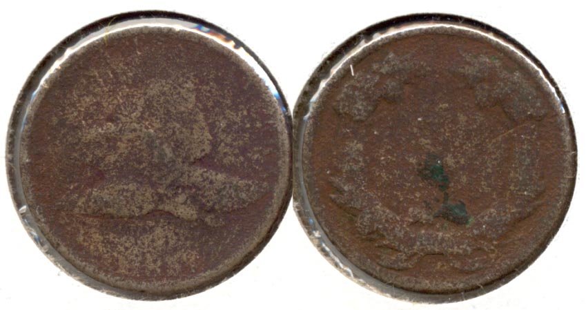 1857 Flying Eagle Cent AG-3 n Porous