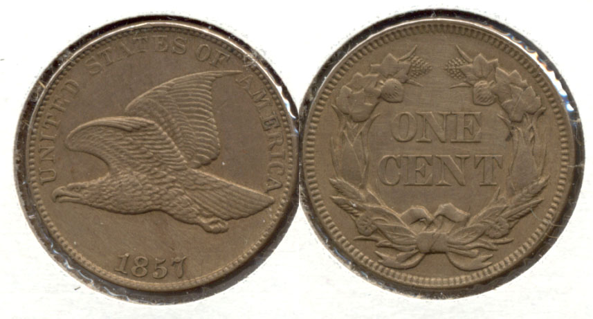 1857 Flying Eagle Cent AU-55 a Cleaned