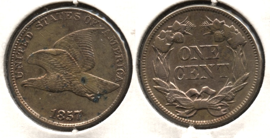 1857 Flying Eagle Cent EF-40 b Cleaned