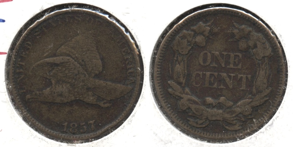 1857 Flying Eagle Cent EF-40 #d Dark