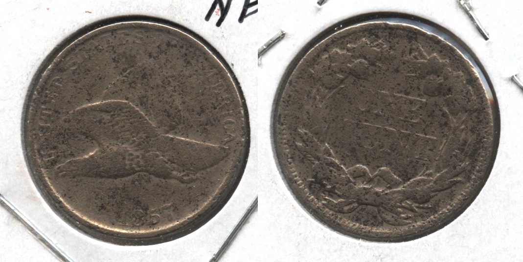 1857 Flying Eagle Cent Fine-12 #ag Porous