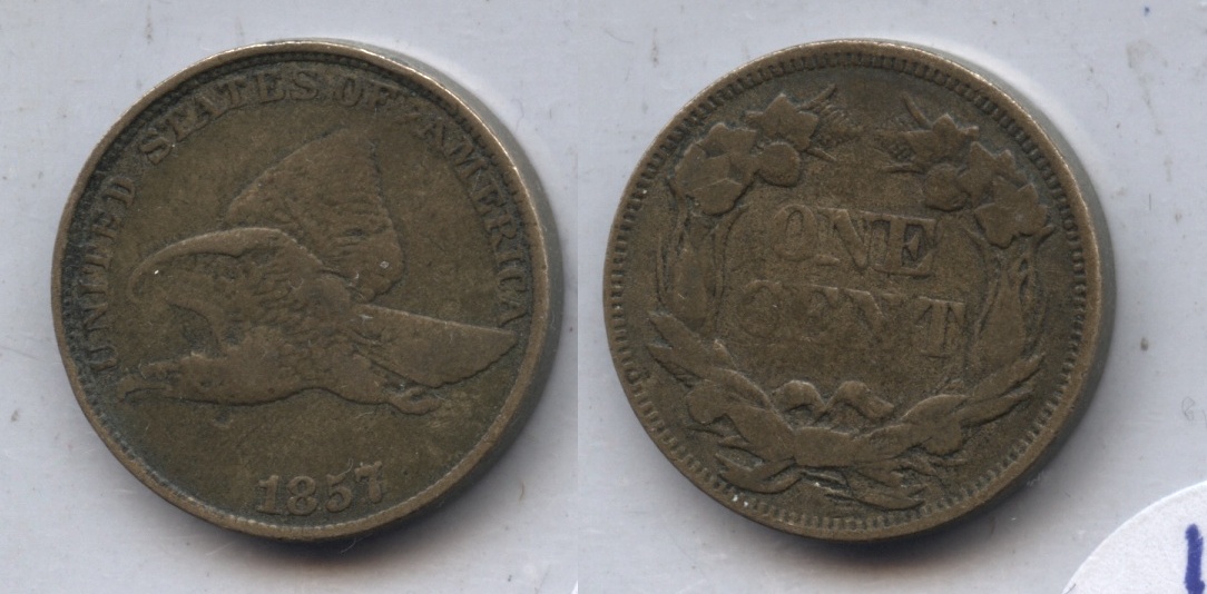 1857 Flying Eagle Cent Fine-12 #al Few Marks