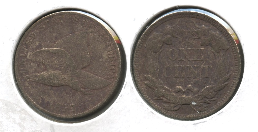 1857 Flying Eagle Cent Fine-12 #ap Porous
