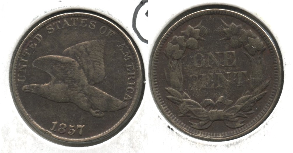 1857 Flying Eagle Cent Fine-12 #as Cleaned