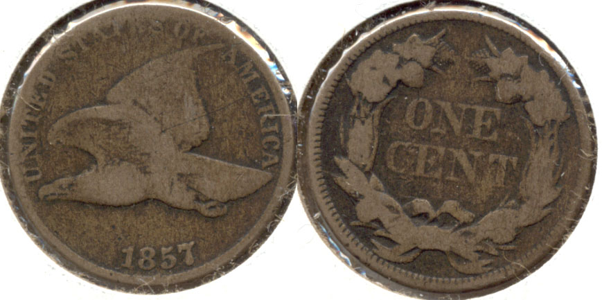 1857 Flying Eagle Cent Good-4