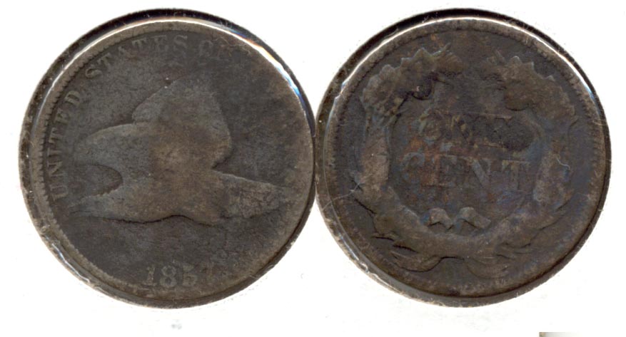 1857 Flying Eagle Cent Good-4 m Dark